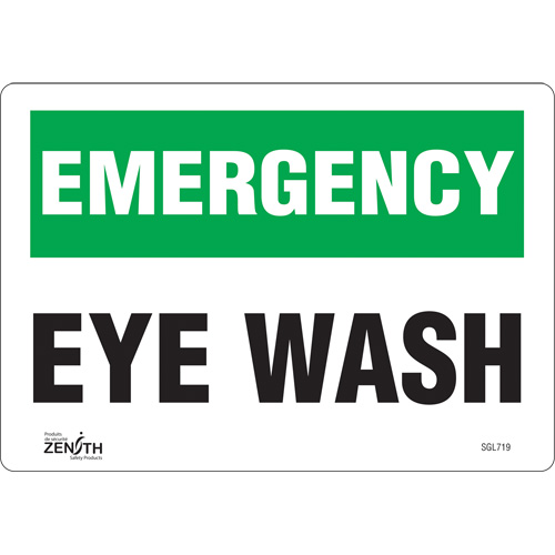 "Eye Wash" Sign, 7" x 10", Vinyl, English
