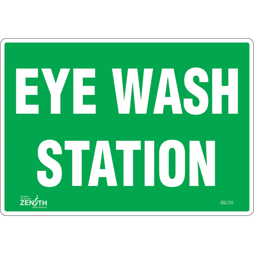 "Eye Wash Station" Sign, 7" x 10", Vinyl, English