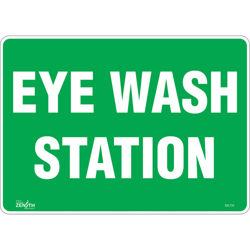 "Eye Wash Station" Sign, 10" x 14", Vinyl, English