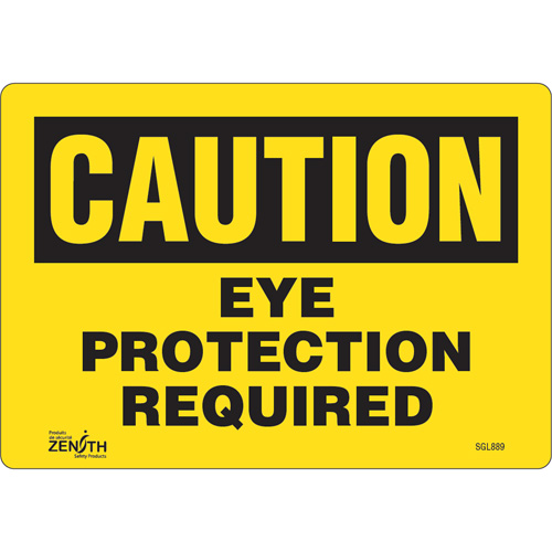 "Eye Protection Required" Sign, 7" x 10", Vinyl, English