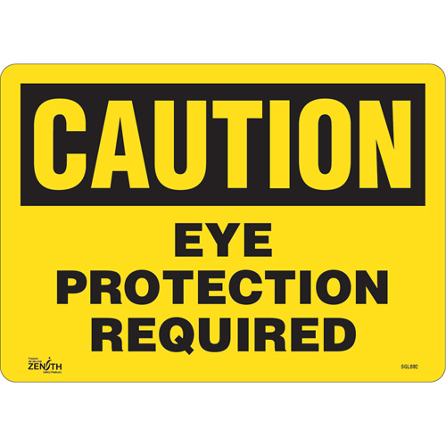 "Eye Protection Required" Sign, 10" x 14", Vinyl, English