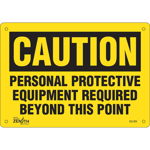 "Personal Protective Equipment Required" Sign, 7" x 10", Plastic, English