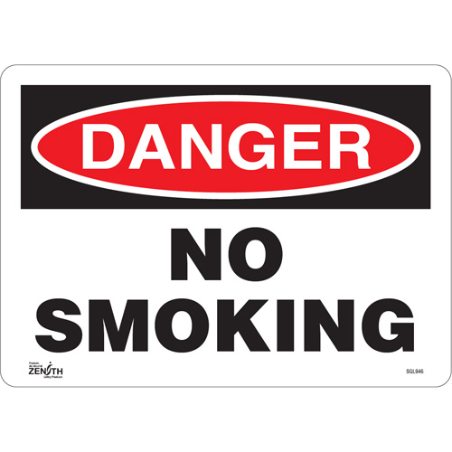 "No Smoking" Sign, 10" x 14", Vinyl, English