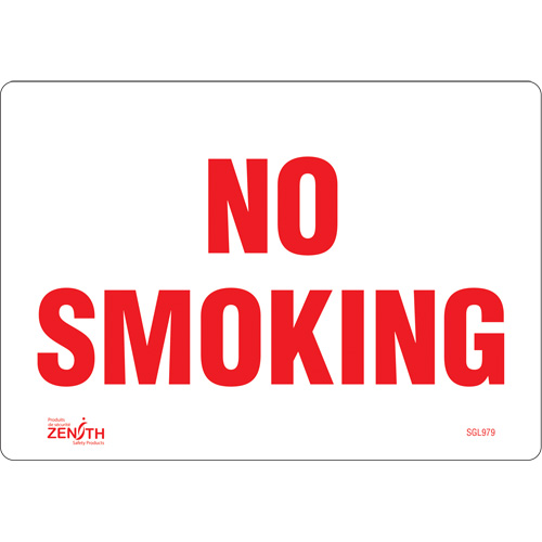 "No Smoking" Sign, 7" x 10", Vinyl, English