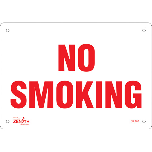 "No Smoking" Sign, 7" x 10", Plastic, English
