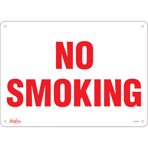 "No Smoking" Sign, 10" x 14", Aluminum, English