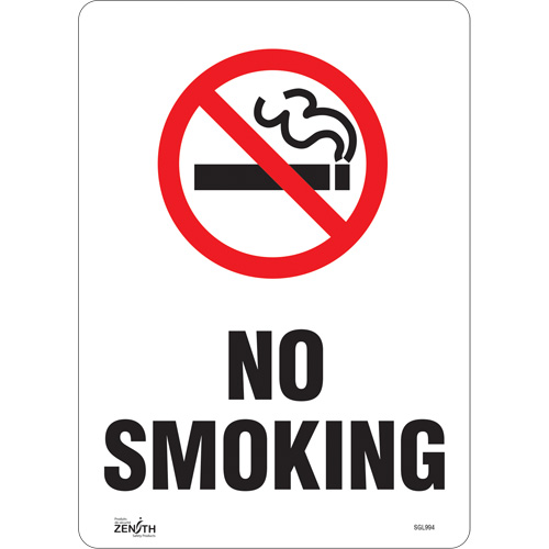 "No Smoking" Sign, 14" x 10", Vinyl, English with Pictogram