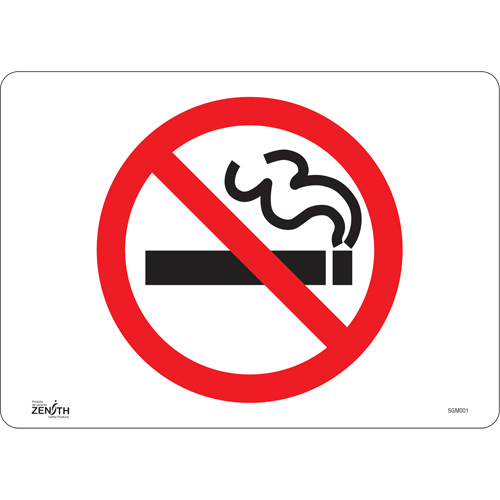 "No Smoking" Sign, 10" x 14", Vinyl, Pictogram