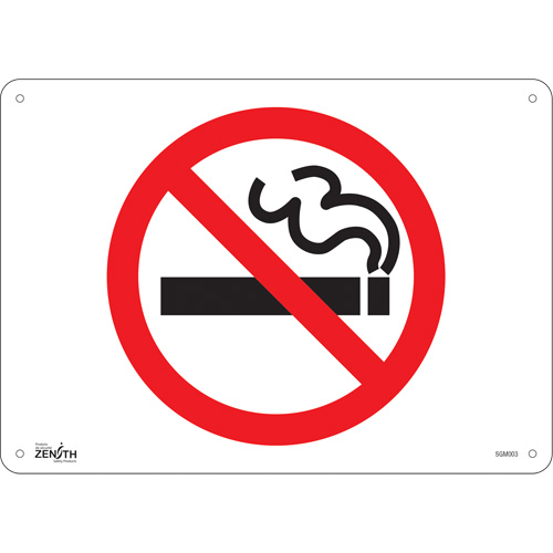 "No Smoking" Sign, 10" x 14", Aluminum, Pictogram