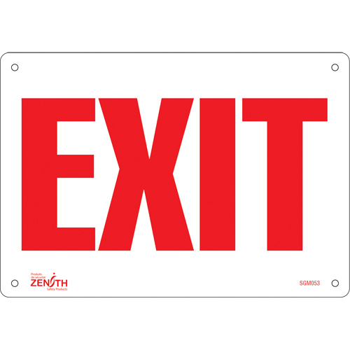 "Exit" Sign, 7" x 10", Plastic, English