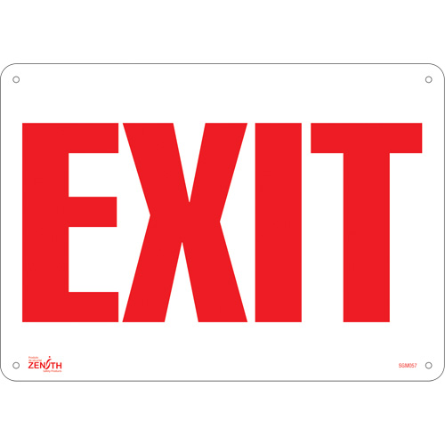 "Exit" Sign, 10" x 14", Aluminum, English