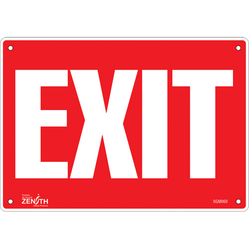 "Exit" Sign, 7" x 10", Aluminum, English