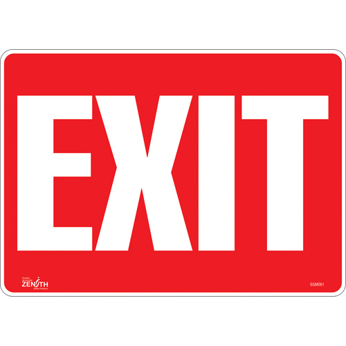 "Exit" Sign, 10" x 14", Vinyl, English