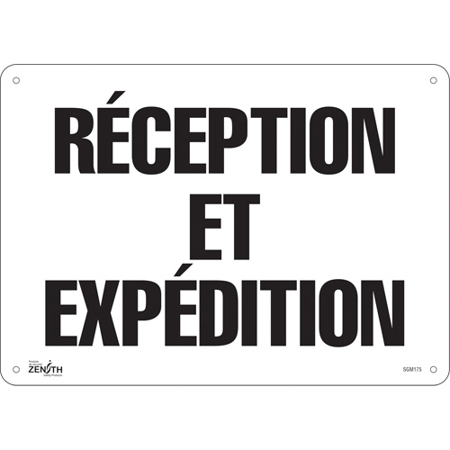 "Réception et Expédition" Sign, 10" x 14", Plastic, French