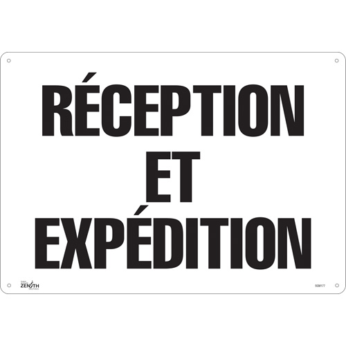 "Réception et Expédition" Sign, 14" x 20", Plastic, French