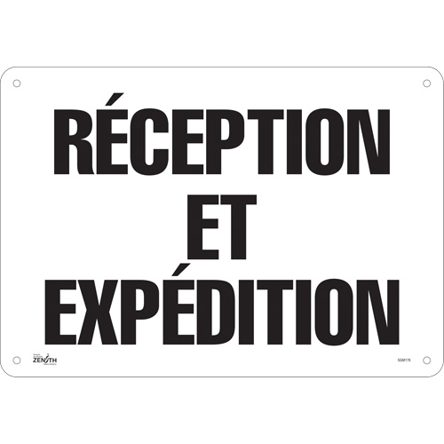 "Réception et Expédition" Sign, 14" x 20", Aluminum, French