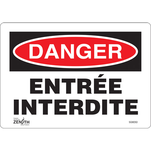 "Entrée Interdite" Sign, 7" x 10", Vinyl, French