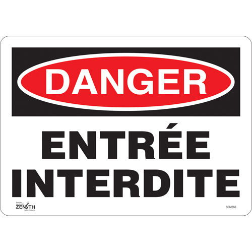 "Entrée Interdite" Sign, 10" x 14", Vinyl, French
