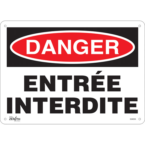 "Entrée Interdite" Sign, 10" x 14", Aluminum, French