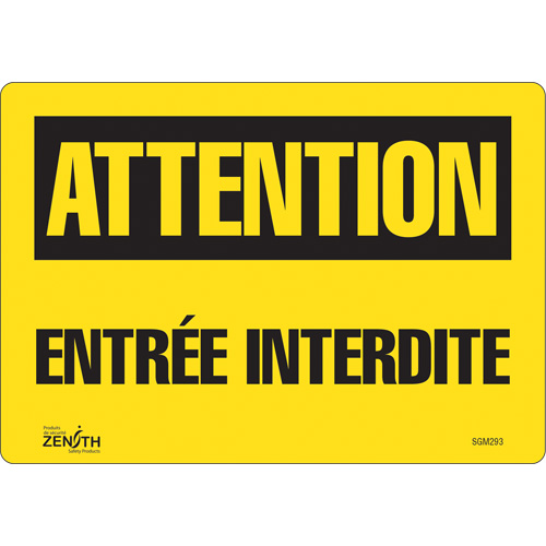 "Entrée Interdite" Sign, 7" x 10", Vinyl, French