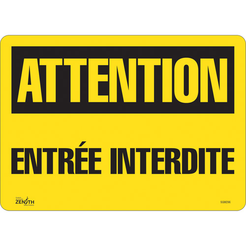 "Entrée Interdite" Sign, 10" x 14", Vinyl, French