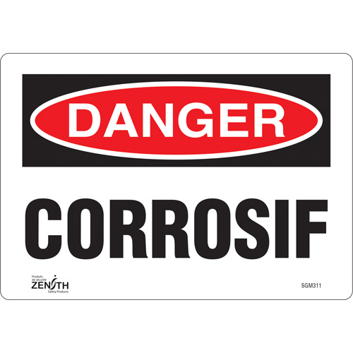 "Corrosif" Sign, 7" x 10", Vinyl, French