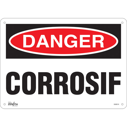 "Corrosif" Sign, 10" x 14", Aluminum, French
