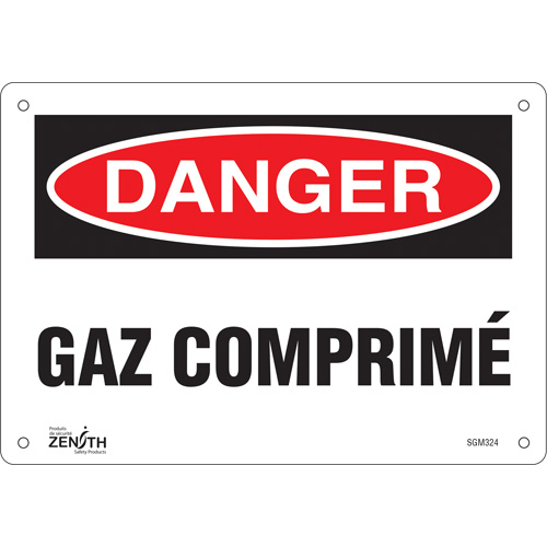 "Gaz Comprimé" Sign, 7" x 10", Plastic, French