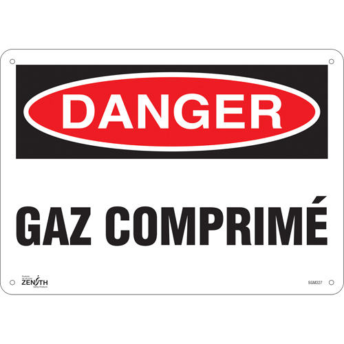 "Gaz Comprimé" Sign, 10" x 14", Plastic, French