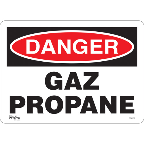 "Gaz Propane" Sign, 10" x 14", Vinyl, French