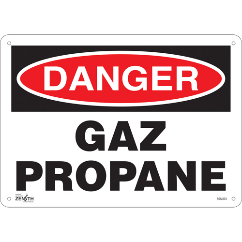 "Gaz Propane" Sign, 10" x 14", Plastic, French
