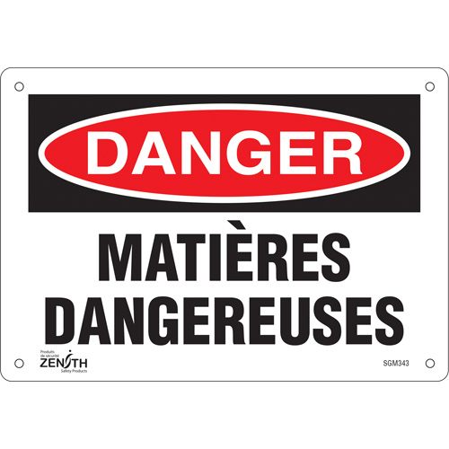 "Matières Dangereuses" Sign, 7" x 10", Aluminum, French