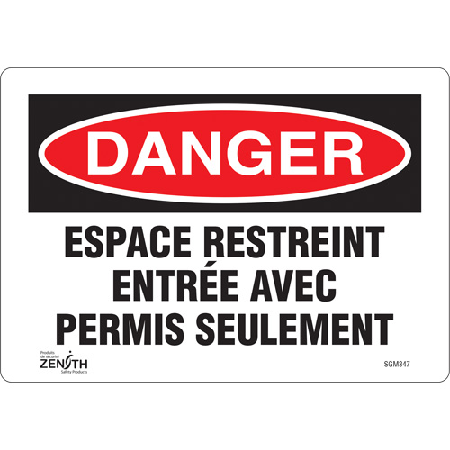 "Espace Restreint" Sign, 7" x 10", Vinyl, French