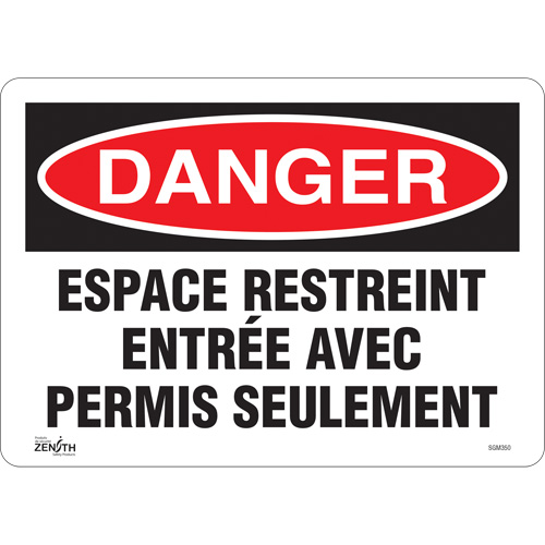 "Espace Restreint" Sign, 10" x 14", Vinyl, French