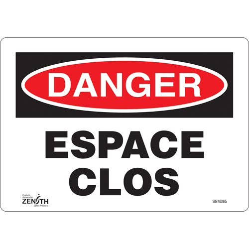 "Espace Clos" Sign, 7" x 10", Vinyl, French