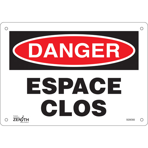 "Espace Clos" Sign, 7" x 10", Plastic, French