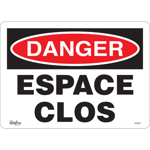 "Espace Clos" Sign, 10" x 14", Vinyl, French