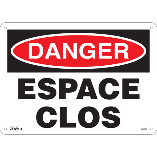 "Espace Clos" Sign, 10" x 14", Plastic, French
