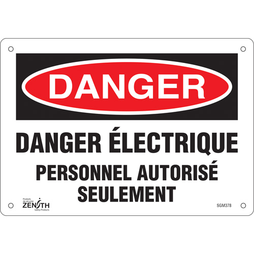 "Personnel Autorisé Seulement" Sign, 7" x 10", Plastic, French