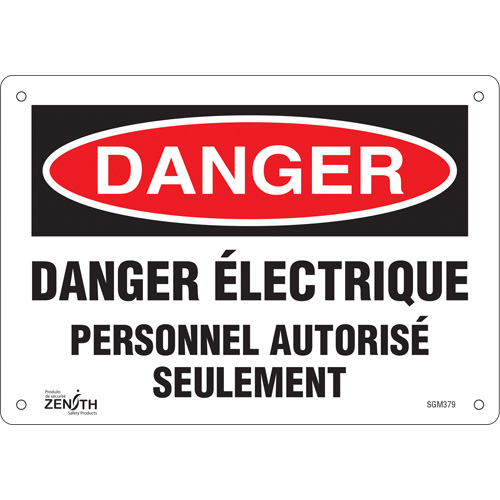 "Personnel Autorisé Seulement" Sign, 7" x 10", Aluminum, French