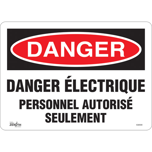 "Personnel Autorisé Seulement" Sign, 10" x 14", Vinyl, French