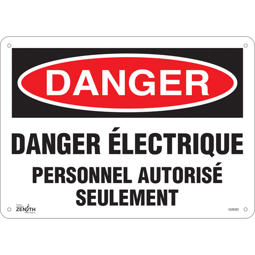 "Personnel Autorisé Seulement" Sign, 10" x 14", Aluminum, French