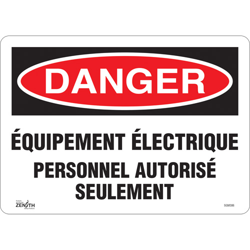 "Équipement Électrique" Sign, 10" x 14", Vinyl, French