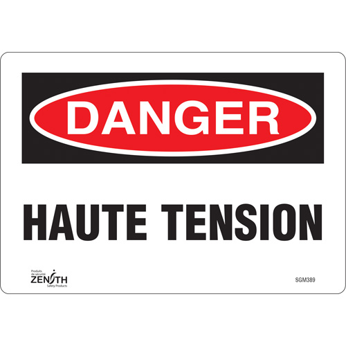 "Haute Tension" Sign, 7" x 10", Vinyl, French