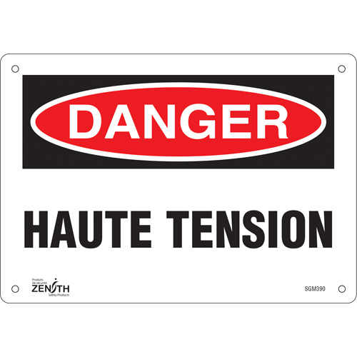 "Haute Tension" Sign, 7" x 10", Plastic, French