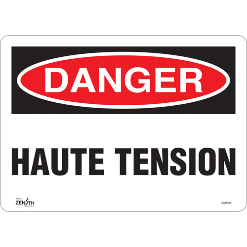 "Haute Tension" Sign, 10" x 14", Vinyl, French