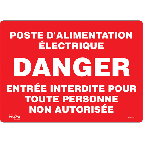 "Poste D'Alimentation Électrique" Sign, 10" x 14", Vinyl, French