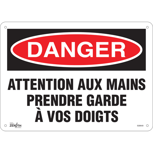 "Prendre Garde À Vos Doigts" Sign, 10" x 14", Plastic, French