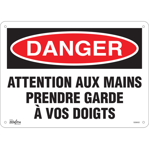 "Prendre Garde À Vos Doigts" Sign, 10" x 14", Aluminum, French
