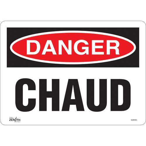 "Chaud" Sign, 10" x 14", Vinyl, French